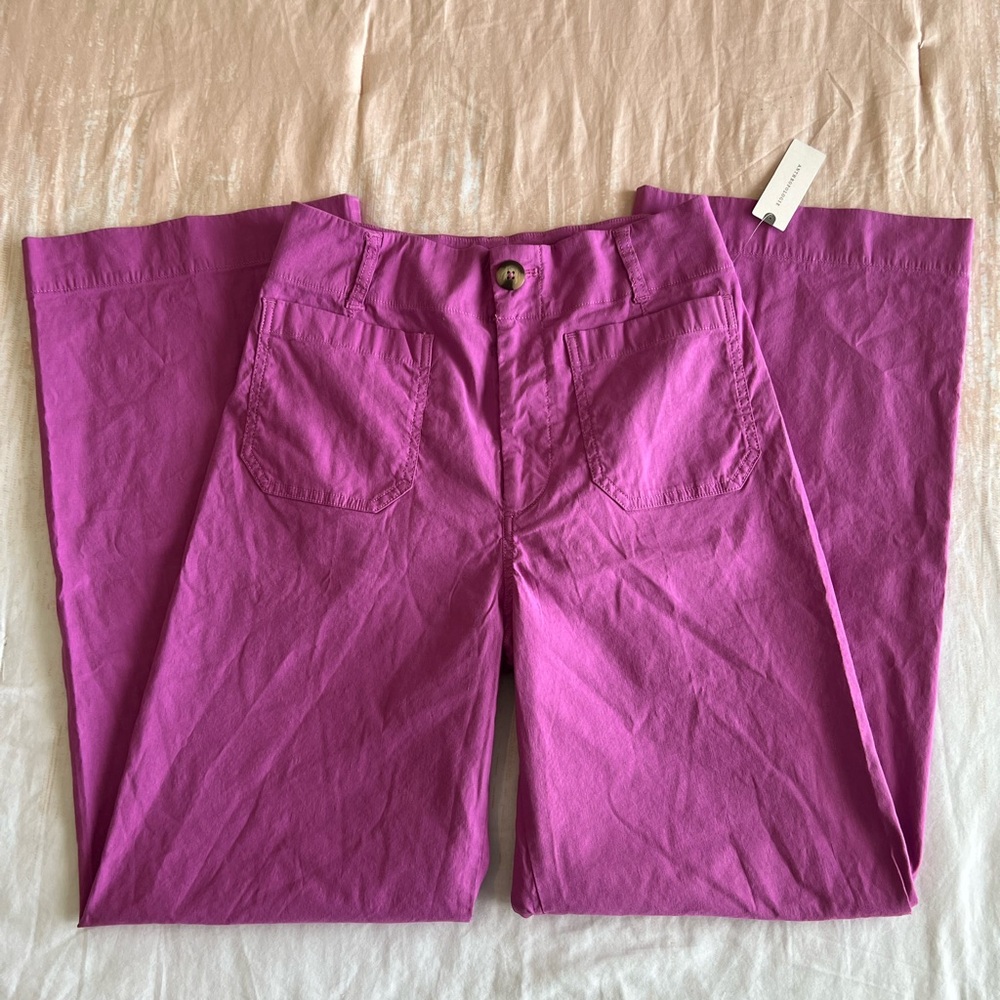 Anthropologie Pink Wide-Leg Pants
